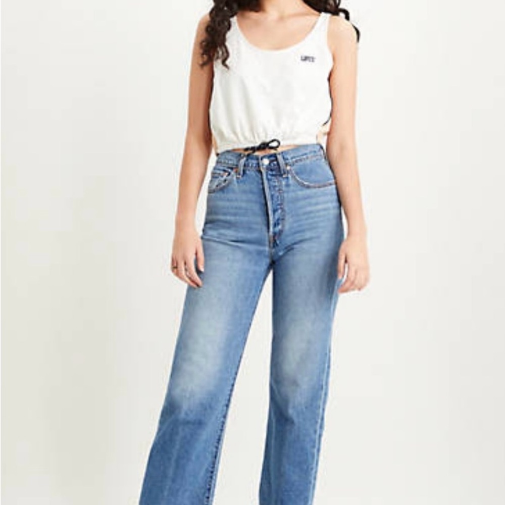 Levi's Light Blue High-Rise Wide Leg Jeans